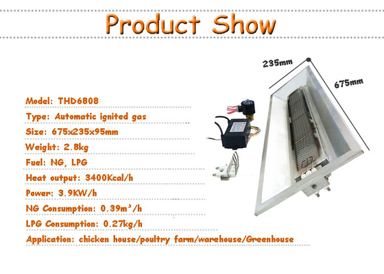 Couveuse HeaterAutomatic Chick Piglet Birds 5000pa de gaz de LPG de ferme avicole