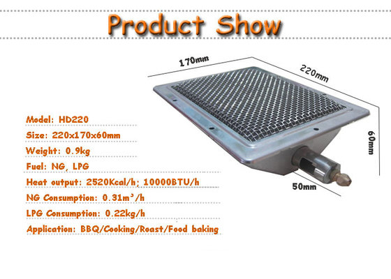 Grilles de barbecue infrarouge Brûleur de rôtissoire en céramique Brûleur à gaz en aluminium LPG