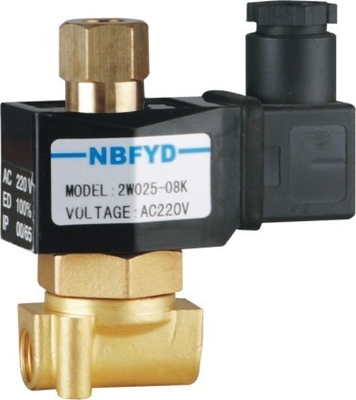 Électrovanne électrique hydraulique normalement fermée en acier inoxydable en laiton à 2 voies