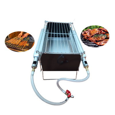 Pliable portatif sans fumée de gaz du brûleur 2PCS de BARBECUE de camping infrarouge de gril